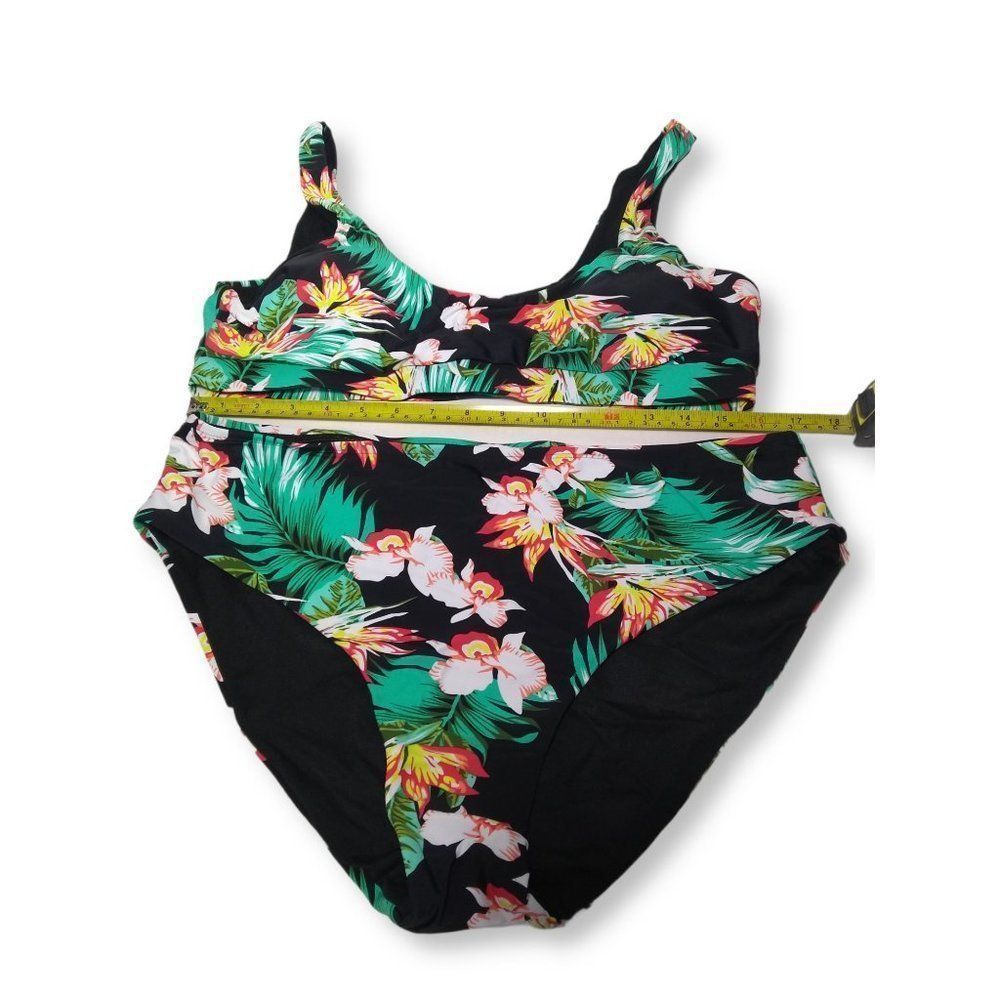 Tropical Floral 2 Piece Bikini Swimsuit - Picture 3 of 5